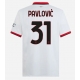 AC Milan Strahinja Pavlovic #31 Vieraspaita 2024-25 Lyhythihainen