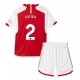 Arsenal William Saliba #2 Kotipaita Lapsille 2023-24 Lyhythihainen (+ Lyhyet housut)