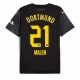 Borussia Dortmund Donyell Malen #21 Vieraspaita 2024-25 Lyhythihainen