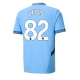 Manchester City Rico Lewis #82 Kotipaita 2024-25 Lyhythihainen