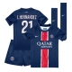 Paris Saint-Germain Lucas Hernandez #21 Kotipaita Lapsille 2024-25 Lyhythihainen (+ Lyhyet housut)